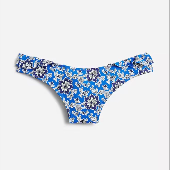 J.Crew ruffle strap bikini and cobalt floral new with tags - Picture 7 of 7